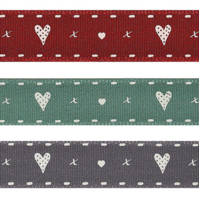 Ribbons - Rustic Heart- 15mm