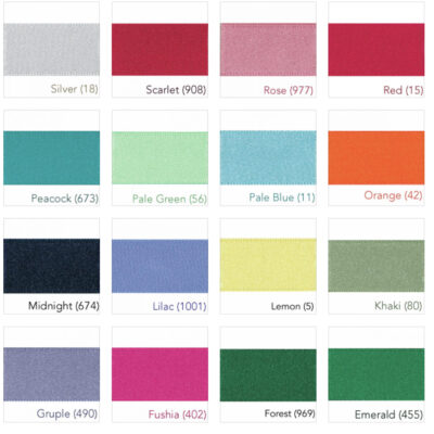 Ribbons- Double Satin- All Widths & Colours