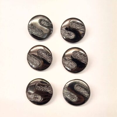 Vintage Glass Buttons - Dovetail - metallic - 18mm & 23mm