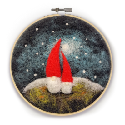 Gnomes in a Hoop - Needle Felting Kit - Crafty Kit Company